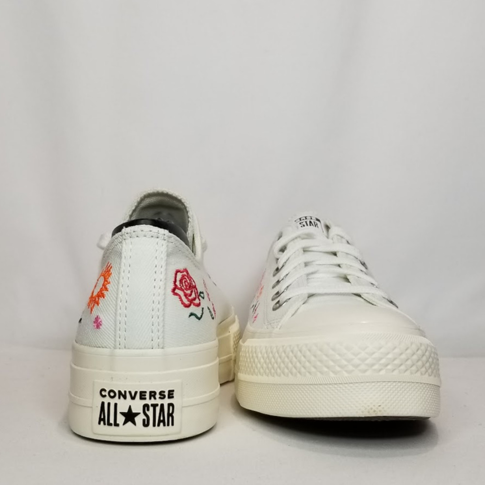 Converse Women's CTAS Lift Platform Oxfords Summer Embroidery Size 8 A10822C NWT - Picture 4 of 6